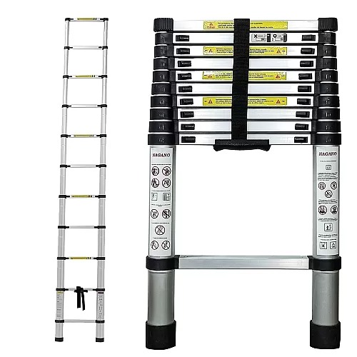 Escada Alumínio Telescópica 3.2 m 11 Degraus – Multifuncional – Nagano